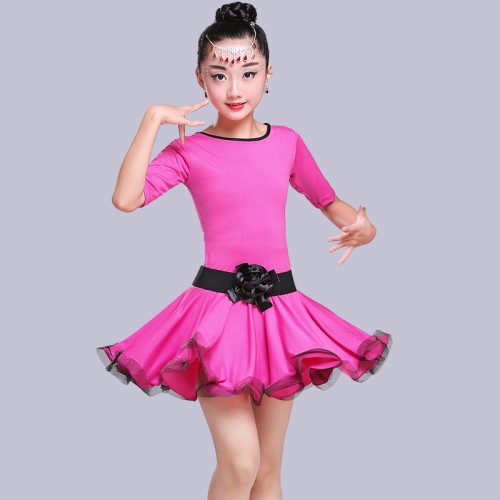 Latin dance dresses for girls kids children stage performance competition salsa rumba samba dresses